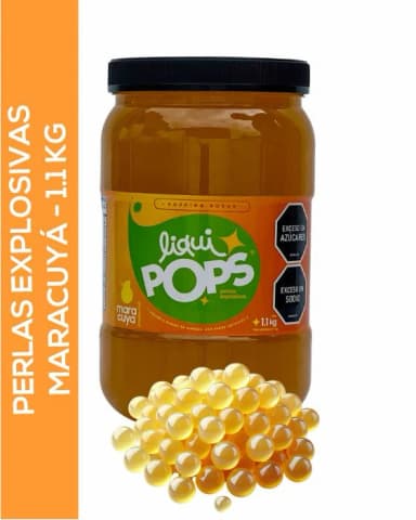 Perlas explosivas liquipops sabor a maracuyá x 1150 gramos