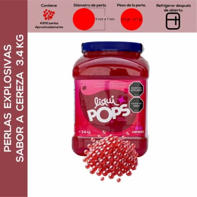 Perlas explosivas liquipops sabor a cereza x 3400 gramos