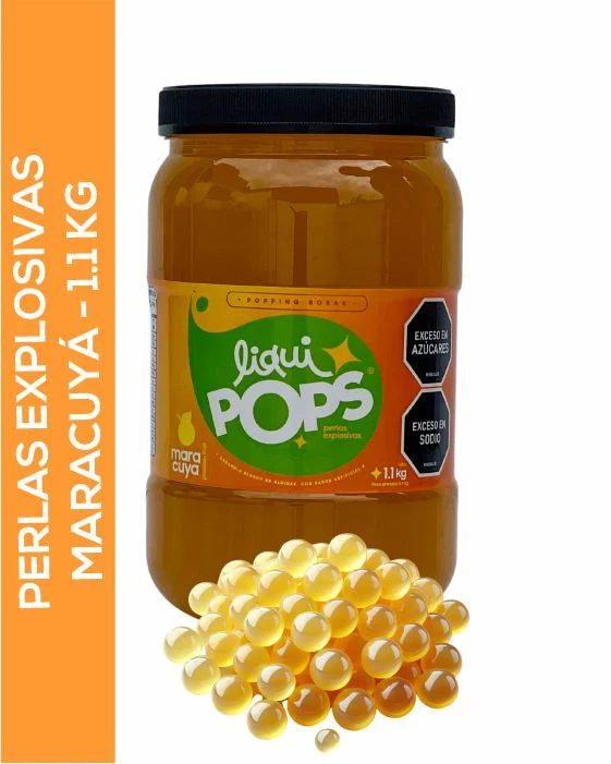 Perlas explosivas liquipops sabor a maracuyá x 1150 gramos