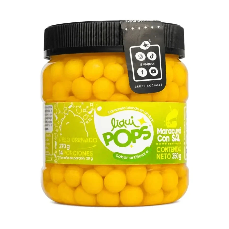 Perlas explosivas LiquiPops sabor a sal con maracuyá · 350 g