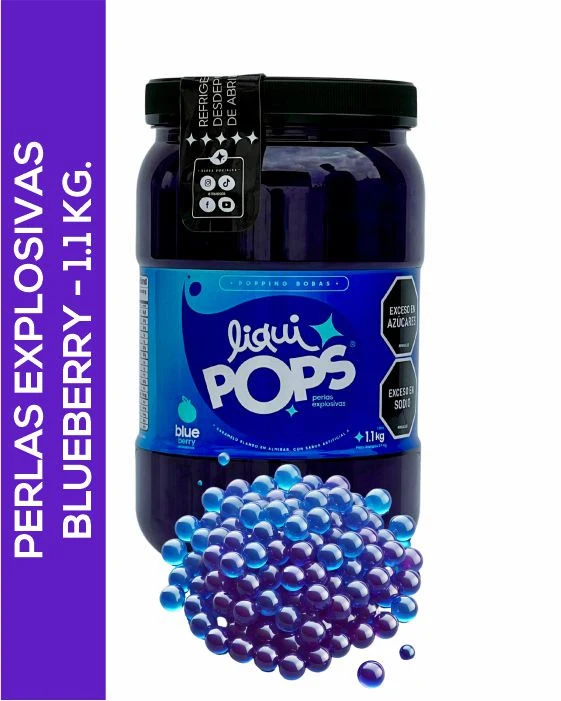 Perlas explosivas liquipops sabor a Blueberry x 1150 gramos