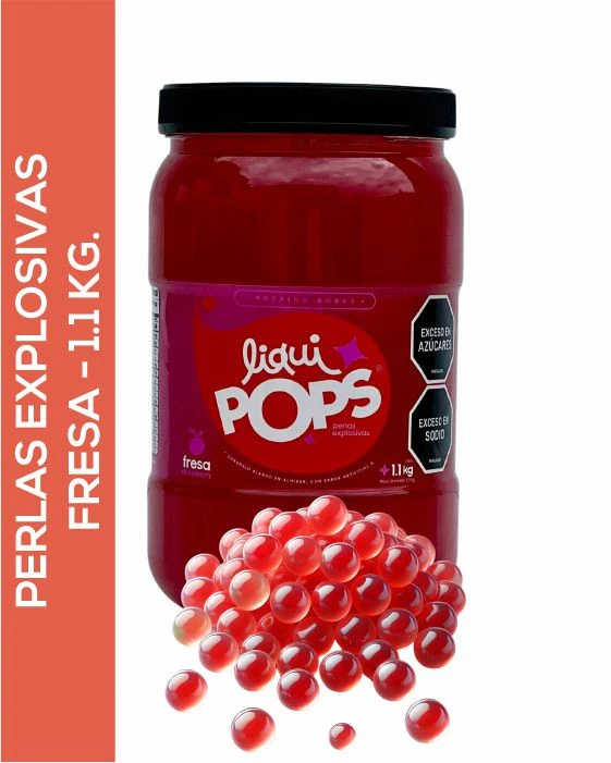 Perlas explosivas liquipops sabor a fresa x 1150 gramos