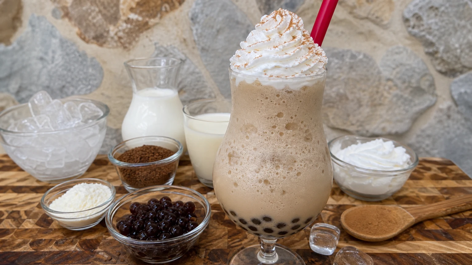 Presentación ilustrativa: Granizado de café con Perlas Yexis sabor café